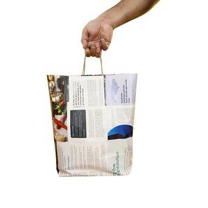 Greenii Large Handmade Newsprint Paper Bags Recyclable Paper Grocery Bags